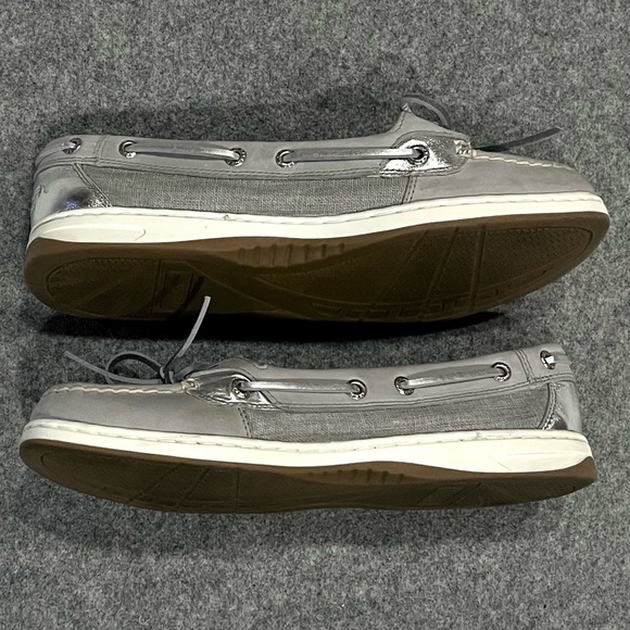 Sperry Angelfish Boat Shoes Preppy Casual Cute Everyday Gray & Silver Womens 9 - Picture 6 of 10